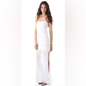 Young Fabulous & Broke strapless crochet maxi dress size medium white
